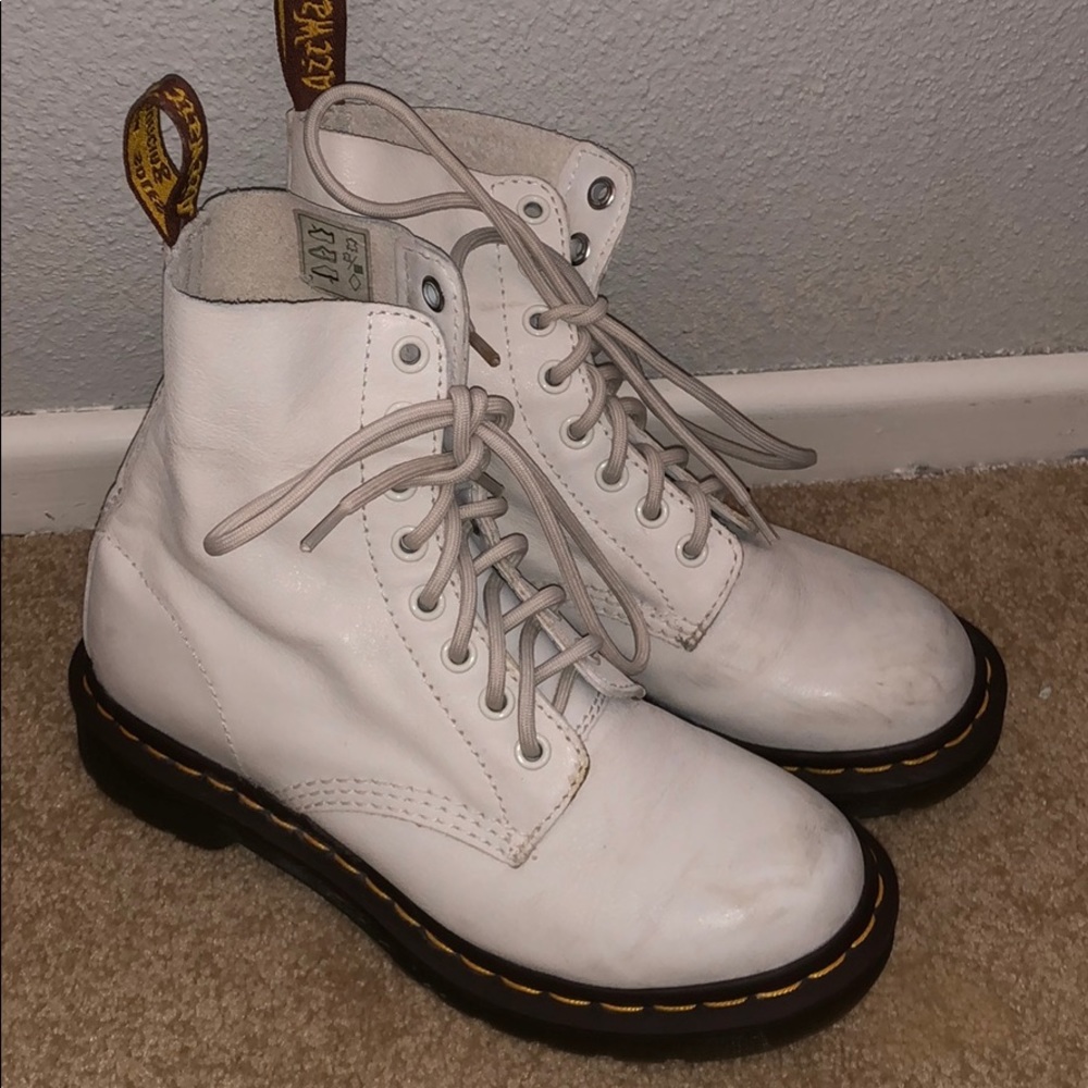 White leather Doc Martens